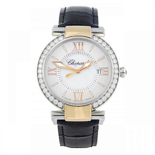 CHOPARD - a gentleman's Imperiale wrist watch. Stainless steel case with factory diamond set bezel.