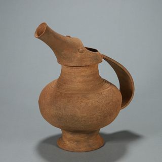 A bird patterned ceramic pot