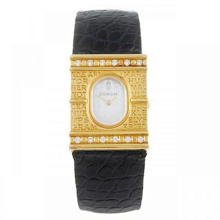 CORUM - a lady's wrist watch. Factory diamond set 18ct yellow gold case. Reference 985.630.56, seria
