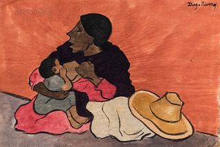 Diego Rivera (Mexican, 1886-1957), Alimentando al niño (Nourishing the Boy), 1944