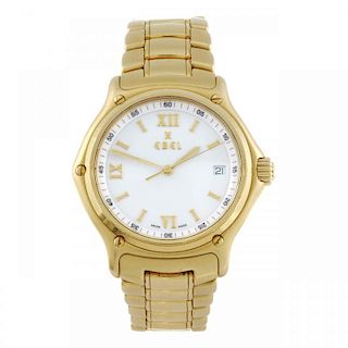 EBEL - a gentleman's 1911 bracelet watch. 18ct yellow gold case. Numbered 75104206 E8187241. Signed
