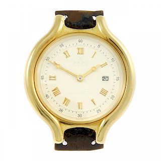 EBEL - a gentleman's Beluga wrist watch. Yellow metal case, stamped 18K, 750. Numbered 894960. Signe