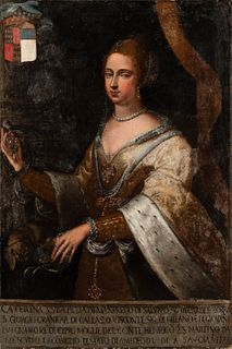 Italian School, 17th Century, Portrait of Caterina, the Only Daughter of Manfredo di Saluzzo...Anno 1422