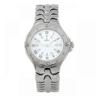 EBEL - a gentleman's Sportwave bracelet watch. Stainless steel case. Reference E9187632, serial 9395