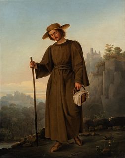 Continental School, 19th Century, The Pilgrim, Portrait of an Itinerant Monk