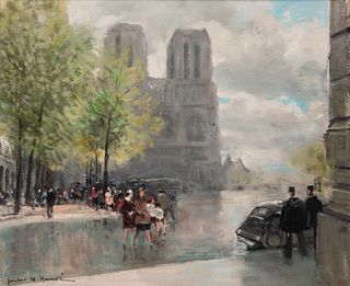 Jules René Hervé (French, 1887-1981), A View of Notre Dame, Paris