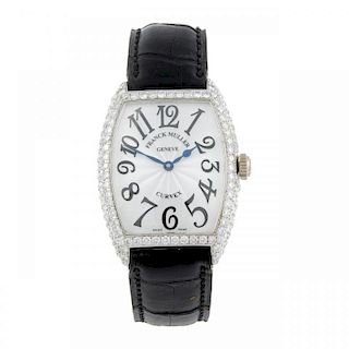 FRANCK MULLER - a lady's Curvex wrist watch. 18ct white gold diamond set case. Reference 7502QZ, ser