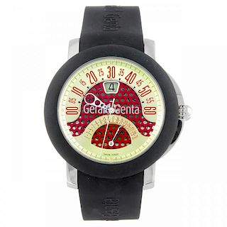 GERALD GENTA - a gentleman's Arena Biretro wrist watch. Stainless steel case with rubber bezel. Refe