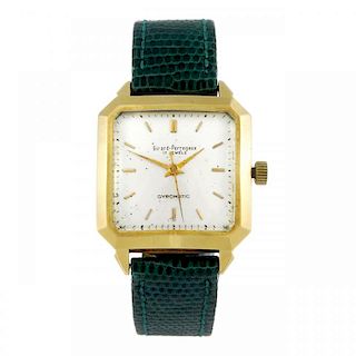 GIRARD-PERREGAUX - a gentleman's Gyromatic wrist watch. Yellow metal case, stamped 18K, 0.750. Refer