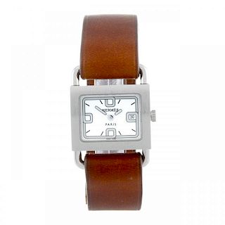 HERMES - a lady's Barenia wrist watch. Stainless steel case. Reference BA1.210, serial 2457291. Sign