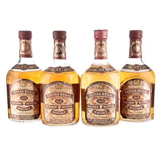 Chivas Regal. 12 años. Blended. Scotch Whisky. Piezas: 4. En presentación de 750 ml.