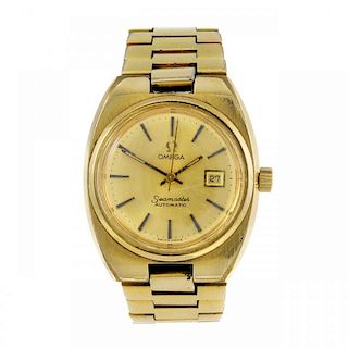 OMEGA - a lady's Seamaster bracelet watch. Gold plated case with stainless steel case back. Numbered