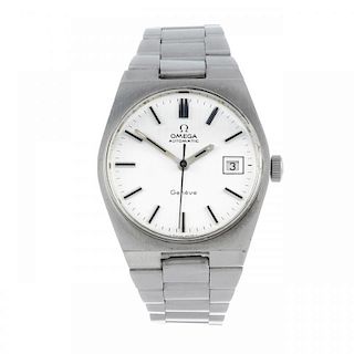 OMEGA - a gentleman's Geneve bracelet watch. Stainless steel case. Numbered 166099. Signed automatic