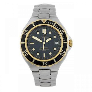 OMEGA - a gentleman's Seamaster Professional bracelet watch. Stainless steel case with gold plated c