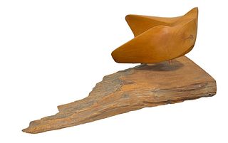 Abstract Wood Sculpture "The Dove" by Don Vogl, Notre Dame Artist 