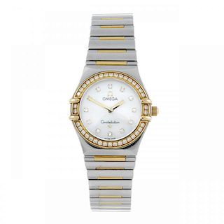 OMEGA - a lady's Constellation My Choice bracelet watch. Stainless steel case with yellow metal fact