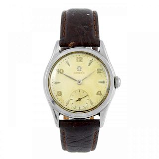 OMEGA - a gentleman's wrist watch. Stainless steel case. Numbered 2450 10. Signed manual wind moveme