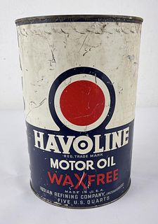 Havoline Motor Oil Can WaXfree Five Quart
