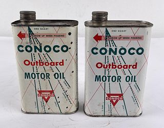 Conoco Outboard Motor Oil Cans