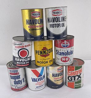 Collection of Oil Cans Texaco Havoline Standard