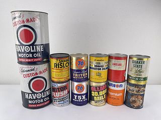 Collection of Oil Cans Havoline Rislone Union 76