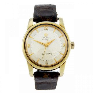 OMEGA - a gentleman's Seamaster wrist watch. Gold plated case with stainless steel case back, number