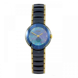 RADO - a lady's Coupole bracelet watch. Ceramic case with stainless steel case back. Reference 153.0