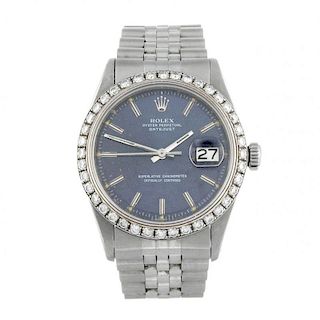 ROLEX - a gentleman's Oyster Perpetual Datejust bracelet watch. Circa 1974. Stainless steel case wit