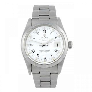 ROLEX - a gentleman's Oyster Perpetual Date bracelet watch. Circa 1977. Stainless steel case. Refere