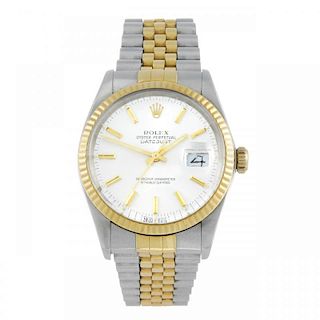 ROLEX - a gentleman's Oyster Perpetual Datejust bracelet watch. Circa 1986. Stainless steel case wit