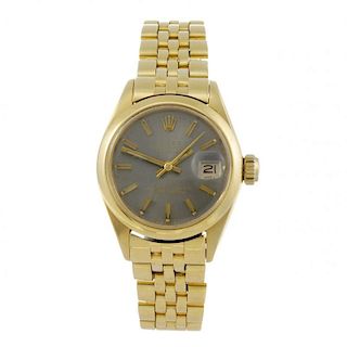 ROLEX - a lady's Oyster Perpetual bracelet watch. Circa 1971. 18ct yellow gold case. Reference 6916,