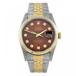ROLEX - a gentleman's Oyster Perpetual Datejust bracelet watch. Circa 1997. Stainless steel case wit