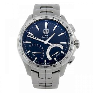 TAG HEUER - a gentleman's Link Calibre S chronograph bracelet watch. Stainless steel case with tachy