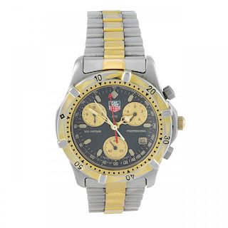 TAG HEUER - a gentleman's 2000 Series chronograph bracelet watch. Stainless steel case with gold pla