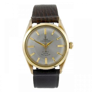 TUDOR - a gentleman's Oyster-Prince wrist watch. Gold plated case with stainless steel case back. Re