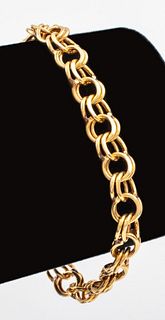Vintage 14K Gold Charm Bracelet 7.5"