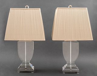 Modern Crystal Glass Vasiform Table Lamps, Pr