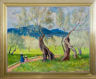 Josep Coll Bardolet 'Landscape' Oil on Canvas