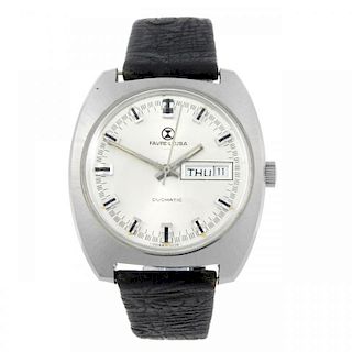 FAVRE-LEUBA - a gentleman's Duomatic wrist watch. Stainless steel case. Numbered 75013A. Signed auto