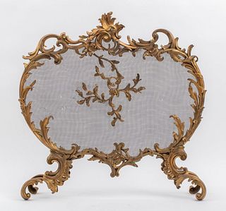French Louis XV Manner Bronze Fire Screen