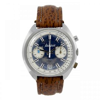 LAMPOS - a gentleman's chronograph wrist watch. Stainless steel case. Numbered 14003. Unsigned manua