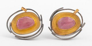 Sydney Lynch 'Birds Nest' Pink Sapphire Earrings