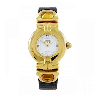 VAN DER BAUWEDE - a lady's wrist watch. Gold plated case with stainless steel case back. Unsigned qu