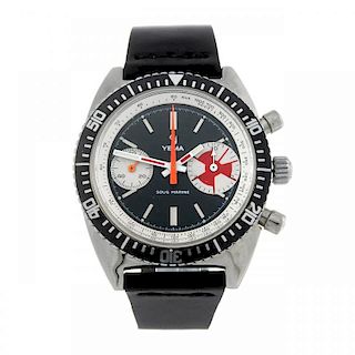 YEMA - a gentleman's Sous Marine chronograph wrist watch. Nickel plated case with stainless steel ca