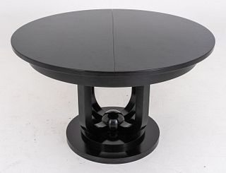 Art Deco Style Round Ebonized Dining Table