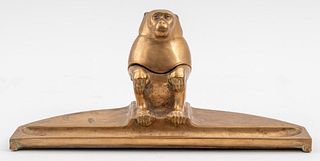 Art Deco Egyptian Revival Animalier Inkwell