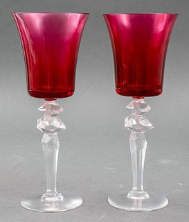 Cristal St. Louis "Excess" Pattern Wine Glasses, 2