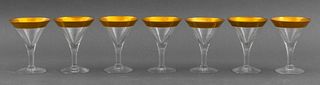 Gold Rimmed Hand Blown Martini Glasses, 7