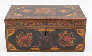 Persian Qajar Lacquered and Gilt Wood Box