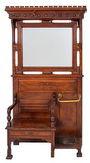 Victorian Eastlake Stained Walnut Hall Stand